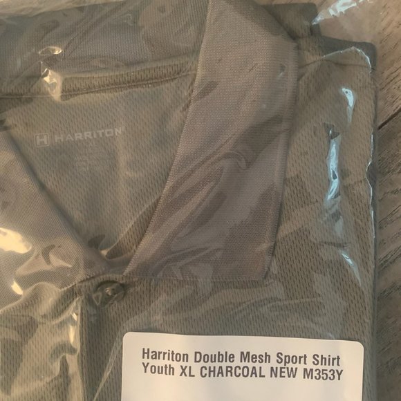 NWT HARRITON DOUBLE MESH SPORT SHIRT CHARCOAL SMALL, LARGE & XL - Picture 9 of 10